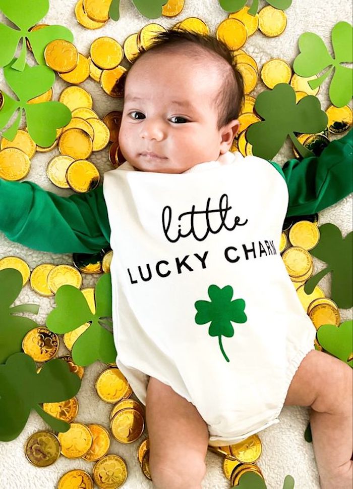 Little Lucky Charm baby onesie Foto do Dia de São Patrício