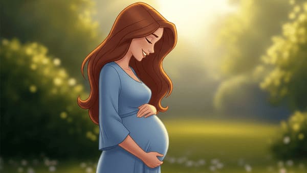 Mulher grávida fazendo um coração com as mãos na barriga